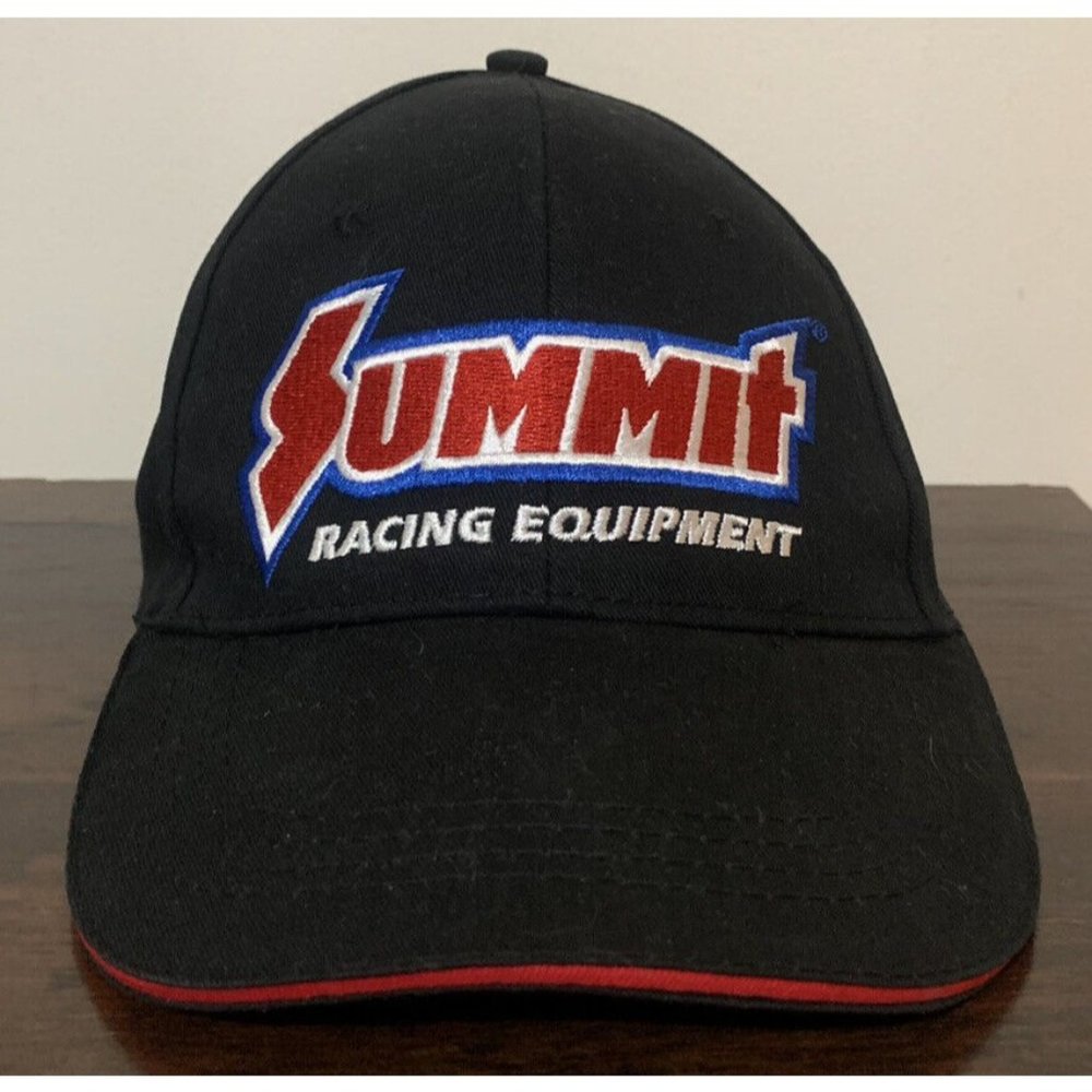 Summit Racing Equipment Adjustable Hat Baseball Cap Black Embroidered American